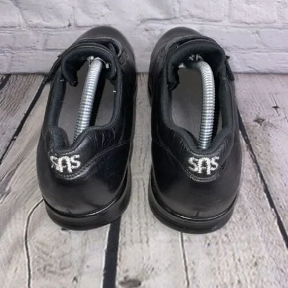 SAS Black Leather Strap Shoes Size 10 Wide Men's Shoes EUC - Picture 4 of 7